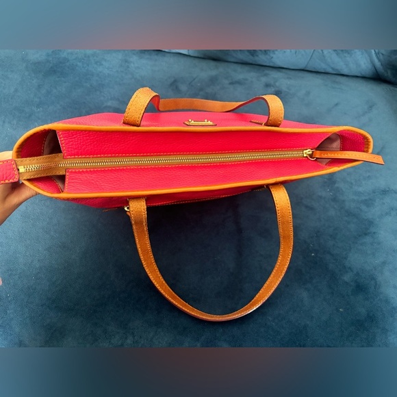 Dooney & Bourke Pebble Leather Charleston Shopper Pink Tote Bag EUC - Picture 2 of 12